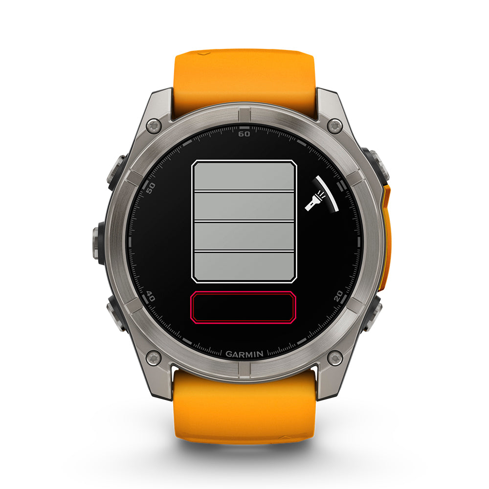 Relógio Garmin Fênix ® 8X Safira Titânio e Laranja