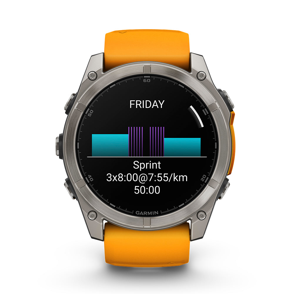 Relógio Garmin Fênix ® 8X Safira Titânio e Laranja