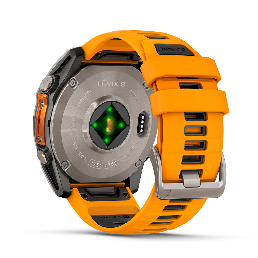 Relógio Garmin Fênix ® 8X Safira Titânio e Laranja