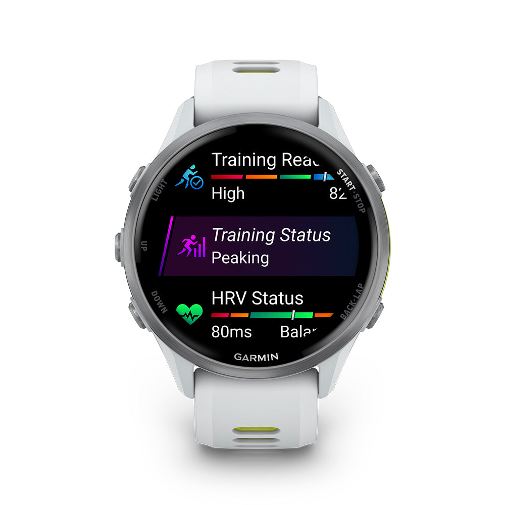 Relógio Garmin Forerunner ® 970 Titânio e Marfim/Amarelo