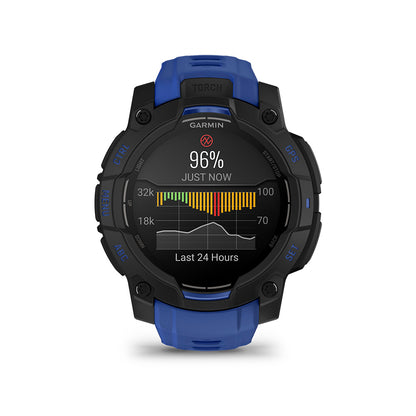 Relógio Garmin Instinct ® 3 Supernova AMOLED Preto e Azul - 45 mm