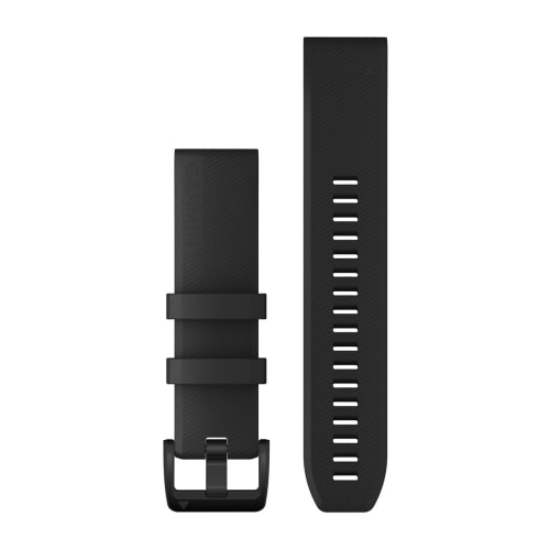 Pulseira Garmin QuickFit ® 22 Silicone Preto Aço Inoxidável