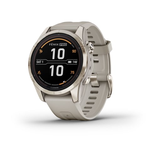 Relógio Garmin Fênix ® 7S Pro Safira Solar Dourado e Cinza
