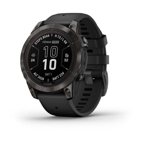 Relógio Garmin Fênix ® 7 Pro Safira Solar Cinza Carbono Titânio e Preto