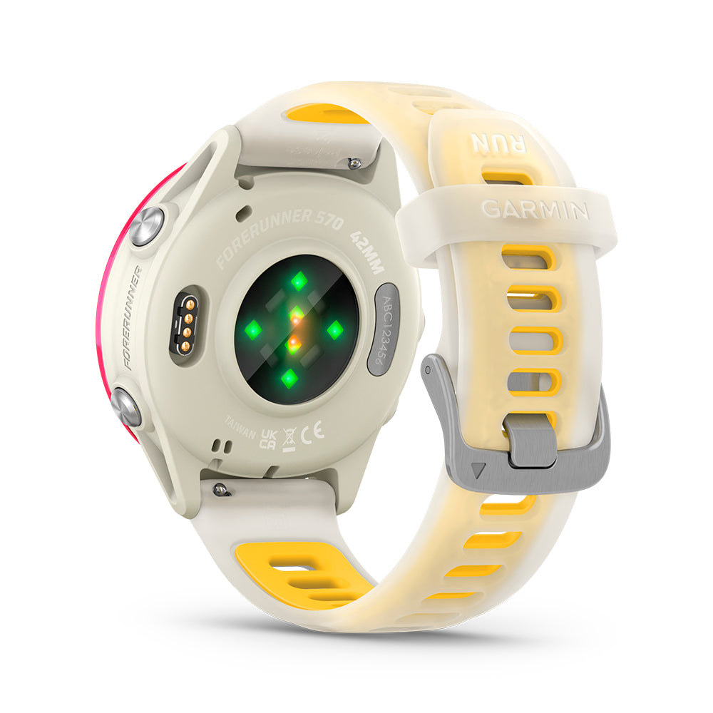 Relógio Garmin Forerunner ® 570 Framboesa e Marfim/Amarelo