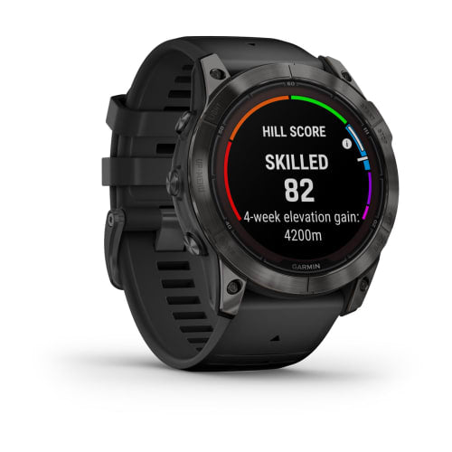 Relógio Garmin Fênix ® 7X Pro Safira Solar Cinza Carbono Titânio e Preto