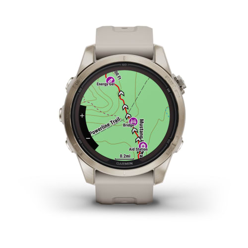 Relógio Garmin Fênix ® 7S Pro Safira Solar Dourado e Cinza