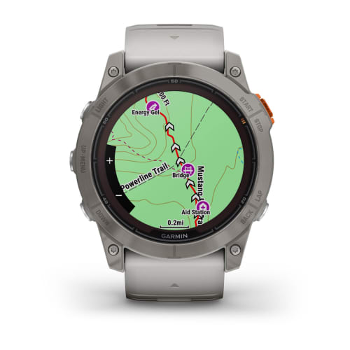 Relógio Garmin Fênix ® 7X Pro Safira Solar Titânio Cinza e Laranja