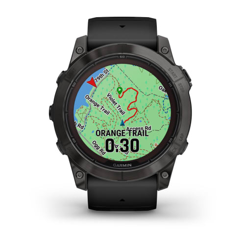 Relógio Garmin Fênix ® 7X Pro Safira Solar Cinza Carbono Titânio e Preto