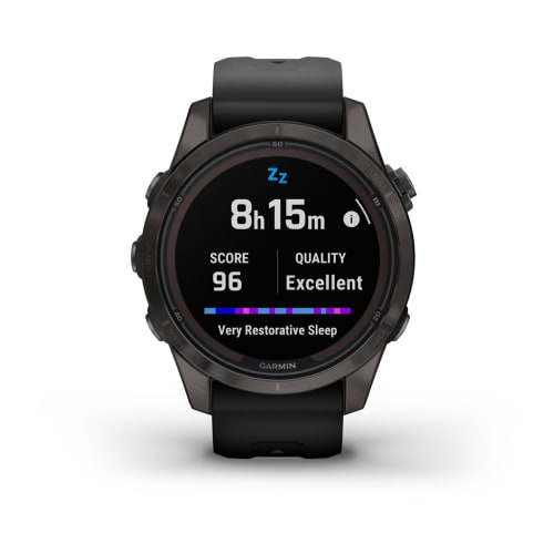 Relógio Garmin Fênix ® 7S Pro Safira Solar Cinza Carbono Titânio e Preto