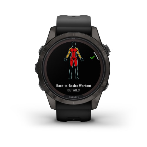 Relógio Garmin Fênix ® 7S Pro Safira Solar Cinza Carbono Titânio e Preto