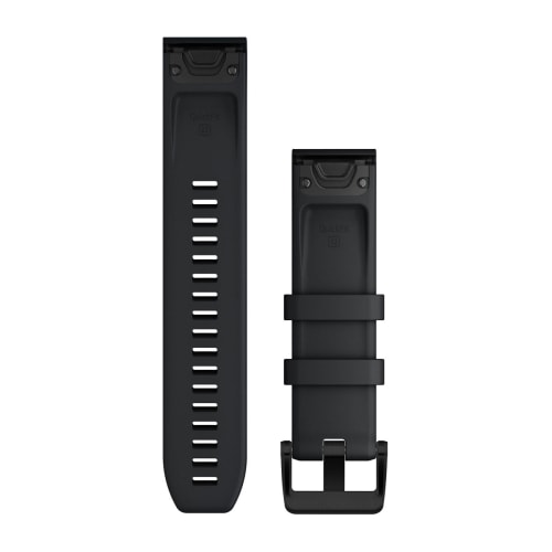 Pulseira Garmin QuickFit ® 22 Silicone Preto Aço Inoxidável
