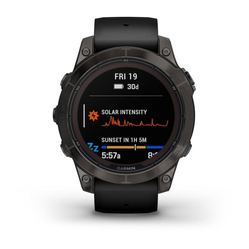 Relógio Garmin Fênix ® 7 Pro Safira Solar Cinza Carbono Titânio e Preto