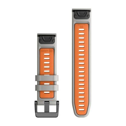 Pulseira Garmin QuickFit ® 22 Silcone Cinza e Laranja